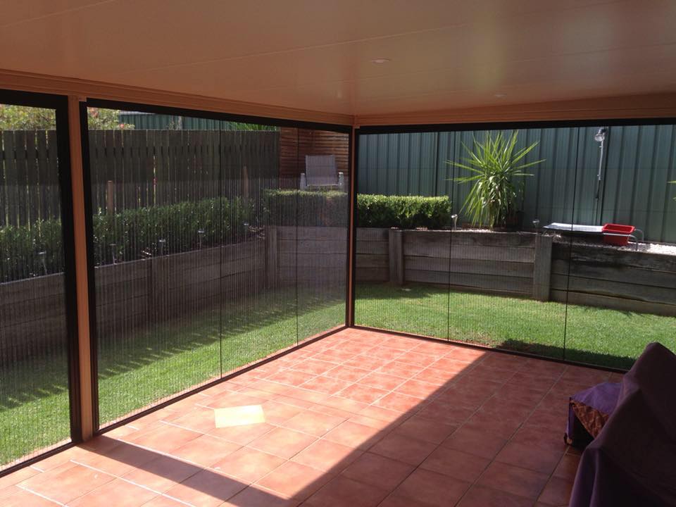 retractable fly screens Brisbane patio view