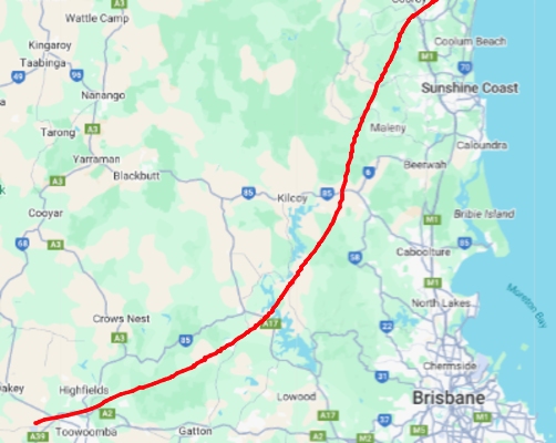 Intelliscreens service area map Brisbane North - Toowoomba to Sunshine Coast