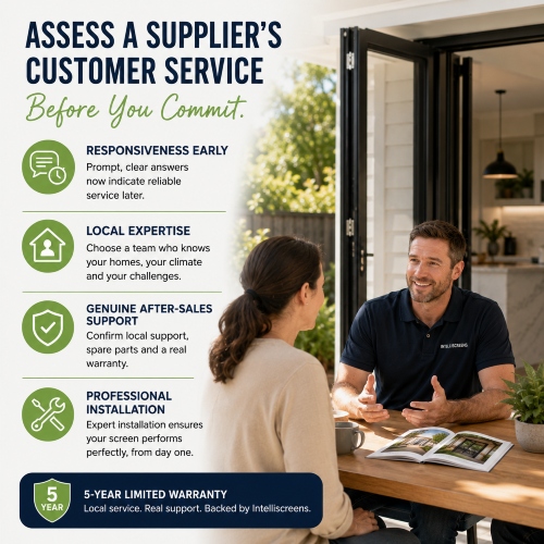 assess customer service for retractable screens